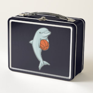 Delfin beim Basketball-Sport Metall Brotdose