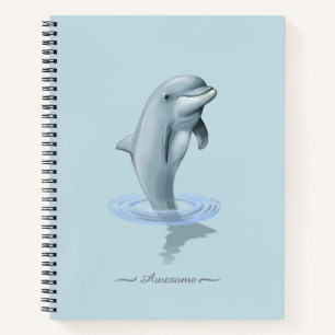 Delfin, benutzerdefinierter Anker und Schrift auf  Notizbuch