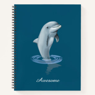 Delfin, benutzerdefinierter Anker und Schrift auf  Notizbuch