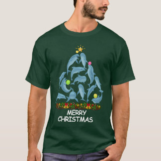 Delfin-Christbaum-Frohe-Weihnachten-Familie T-Shirt