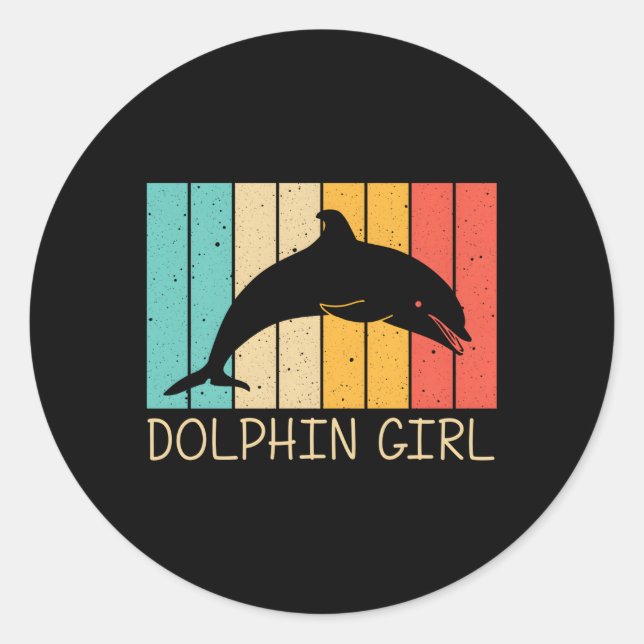 Delfin für Delphine Beluga Whale Sea Animal Runder Aufkleber (Vorderseite)