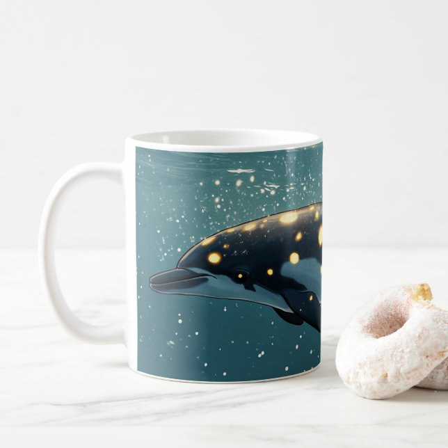 Delfin-Galaxie" oder "kosmisch". Kaffeetasse (Mit Donut)