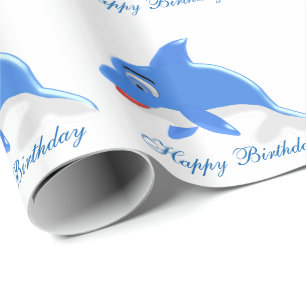 Delfin-Geburtstag Geschenkpapier