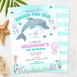 Delfin-Geburtstag unter dem Meer  Einladung