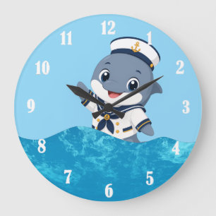 Delfin Große Wanduhr