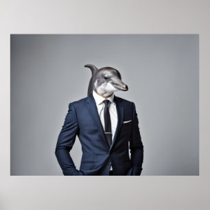 Delfin im Anzug Poster