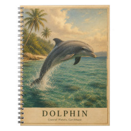 Delfin Karibische Gewässer VINTAGE Notizblock