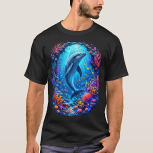 Delfin Korallenriff Ozeanleben Unterwasser T-Shirt