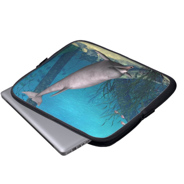 Delfin Laptopschutzhülle (Vorne Knopf)