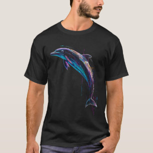 Delfin-Linienkunst-Motiv Tier Meer Liebhaber T-Shirt