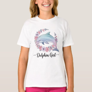 Delfin-Mädchen Ozeanliebhaber Grafik T-Shirt