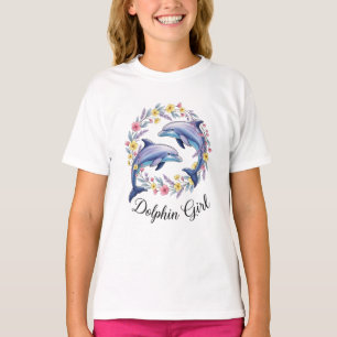 Delfin-Mädchen Ozeanliebhaber Grafik T-Shirt