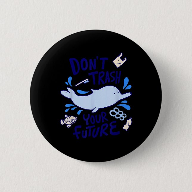 Delfin Meere Umweltschutz Klimawandel Button (Vorderseite)