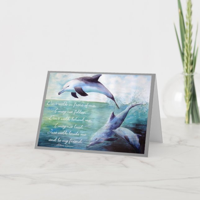 Delfin mit Anführungskarte Karte (Vorderseite)