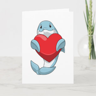 Delfin mit Herz Karte