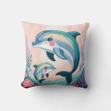 Delfin-Mutter und Baby