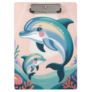 Delfin-Mutter und Baby Klemmbrett