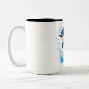 Delfin, Natur, Wasserbilder Zweifarbige Tasse