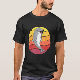 Delfin Retro Sonnenuntergang Delfine T-Shirt