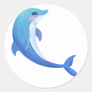 Delfin Runder Aufkleber
