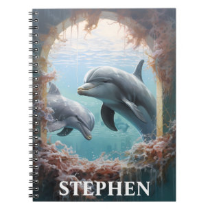 Delfin schaut heraus Personalisiert Notizblock