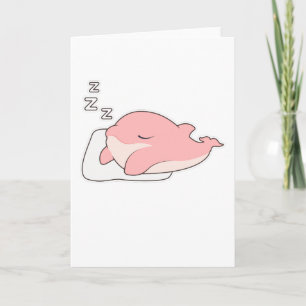 Delfin schläft auf Kissen Karte