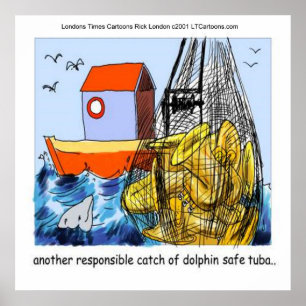 Delfin-Sichere Tuba Lustiges Poster
