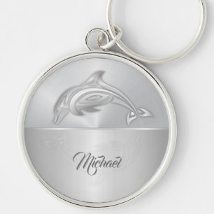 Delfin Silber Monogramm Schlüsselanhänger