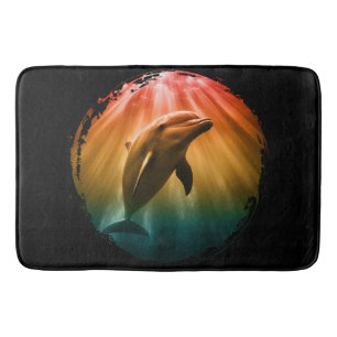 Delfin Sommer Meer Ozean Sonnenuntergang Badematte