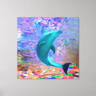 Delfin Sonnenlicht Leinwanddruck