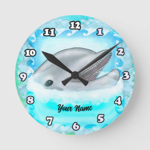 Delfin Spieluhr Runde Wanduhr