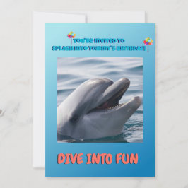 Delfin-Splash-Geburtstag Einladung