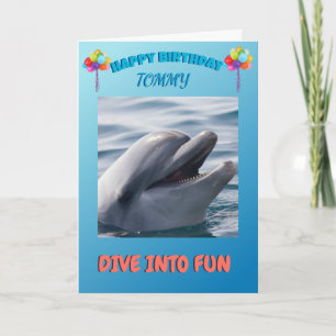 Delfin-Splash-Geburtstagsfreude Feiertagskarte