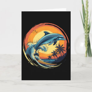 Delfin Surfen Sonnenuntergang Meer Ozean Delfin Me Karte