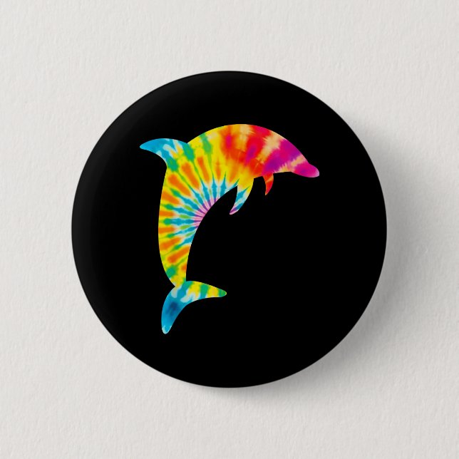Delfin-Tie-Dye Button (Vorderseite)