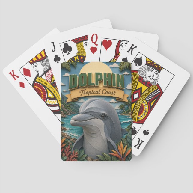 Delfin-Tropenküste POPCUT Spielkarten (Rückseite)
