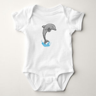 Delfin über Wasser Baby Strampler