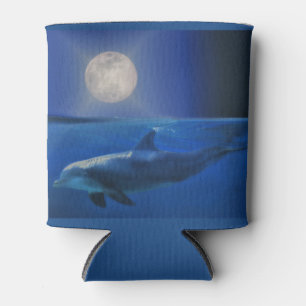Delfin und Mond Nautical Koozie Dosenkühler