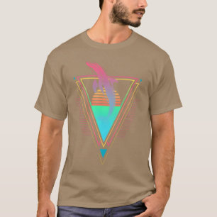Delfin Vaporwave Synthwave 90er 80er Sonnenunterga T-Shirt
