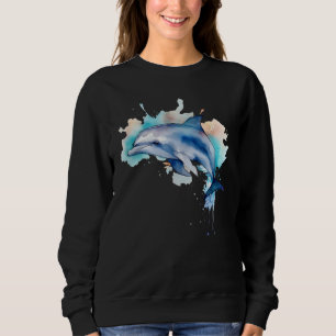Delfin Wasserfarbe Sweatshirt