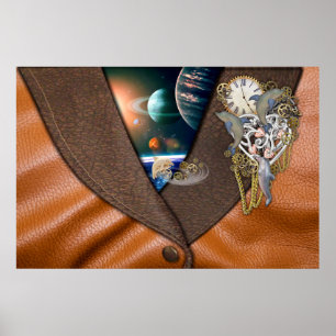 Delfin-Zeit auf Leder Poster