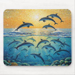 Delfine bei Sonnenuntergang l Mousepad
