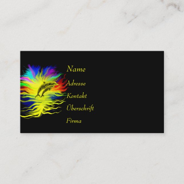 Delfine im Sonnenbad Visitenkarte (Vorderseite)