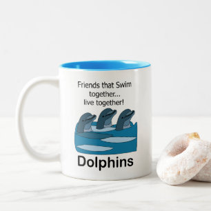 Delfine Meeres-Säugetier-Freundschaft  Zweifarbige Tasse