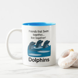 Delfine Meeressäuger Freundschaft Zweifarbige Tasse