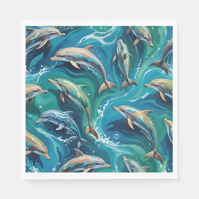 Delfine schwimmen  serviette (Vorderseite)
