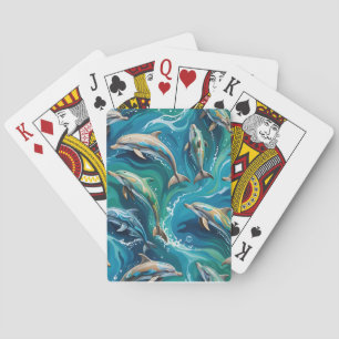 Delfine schwimmen  spielkarten