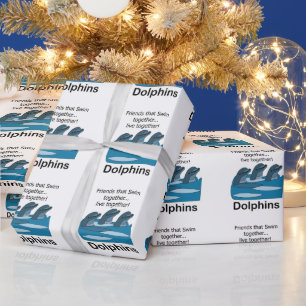 Delfine schwimmen zusammen Freundschaft Geschenkpapier