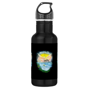 Delfine spielen im Sonnenschein Trinkflasche