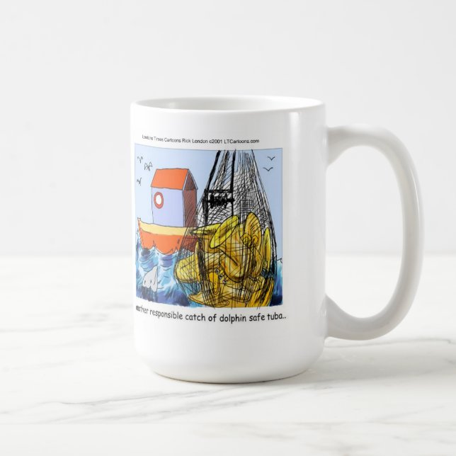 Delfinsichere Tuba Lustig Kaffeetasse (Rechts)